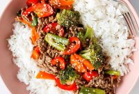 Teriyaki Beef Bowls with Rice and Vegetables