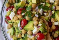 Creamy Chickpea and Avocado Salad with Lemon Herb Dressing