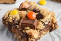 Halloween Candy Cookie Bars with Leftover Candy