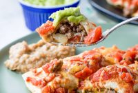 Cheesy Ground Beef Enchiladas with Red Sauce