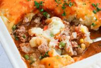 Ground Turkey Shepherd’s Pie Recipe with Creamy Mashed Topping