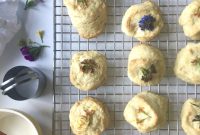 Lemon Cream Scones with Edible Flowers Recipe