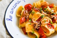 Calamarata Pasta with Calamari in Tomato Sauce Recipe