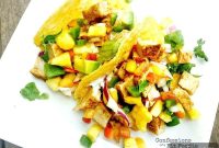 Grilled Pork Tacos with Avocado and Peach Salsa