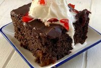 Chocolate Cake Layered with Cherry Pie Filling