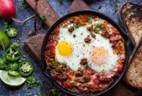 Spicy Paleo Baked Eggs with Chorizo