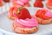 Strawberry Cookies with Cream Cheese Frosting