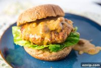 Spicy Asian Chicken Burgers with Peanut Sauce on Big Green Egg