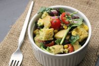 Cinco de Mayo Cornbread and Black Bean Panzanella with Avocado
