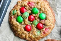 Festive M&M Oatmeal Cookies for Christmas