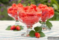 Strawberry Granita Infused with Elderflower