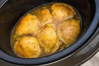 Slow Cooker Lemon Pepper Chicken Thighs