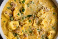 Creamy Butternut Squash and Sausage Tortellini Soup Recipe
