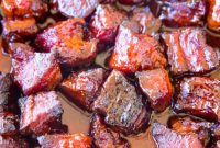 Crispy Pork Belly Burnt Ends on the Big Green Egg