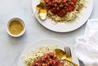 Chickpea and Hemp-Heart Bolognese with Sweet Potato Spirals
