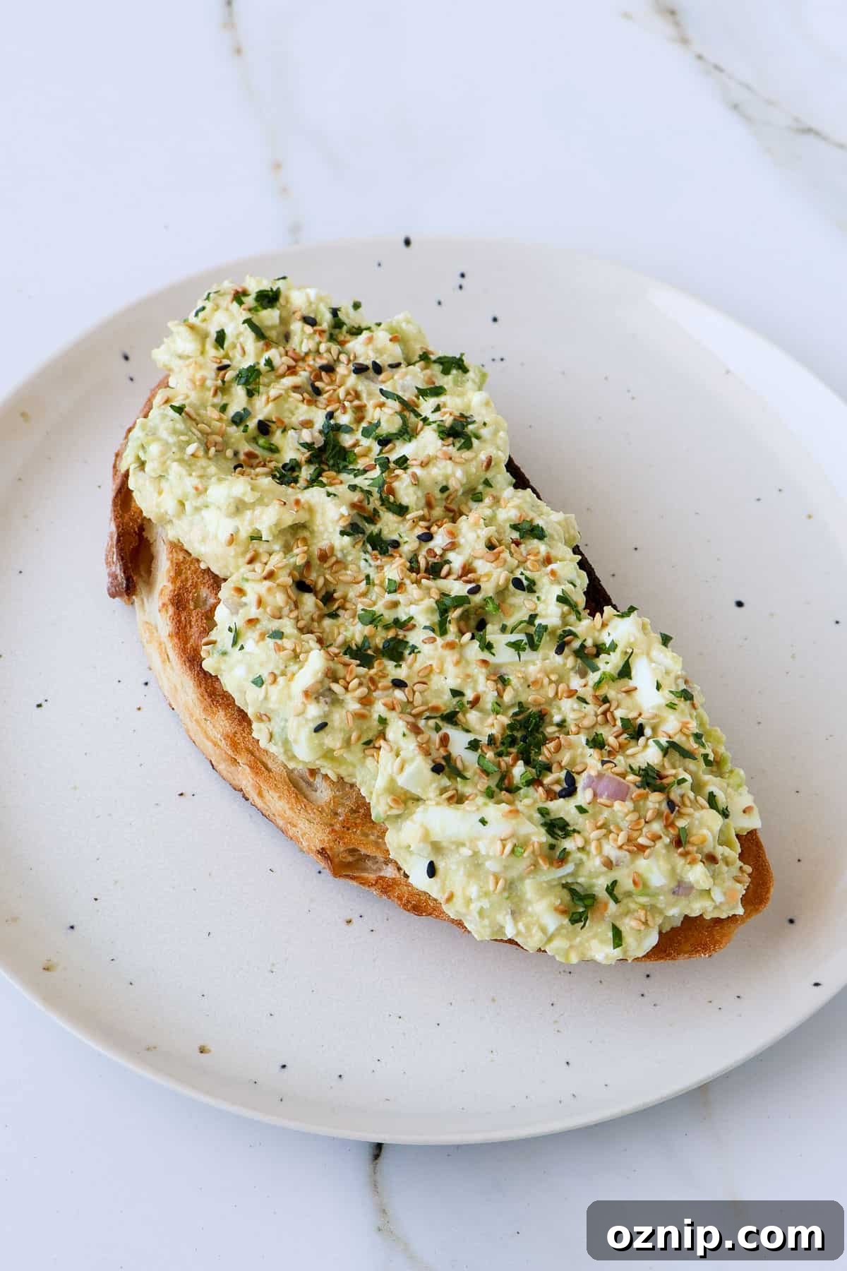 Cottage Cheese and Avocado Toast Recipe for Brunch 3 Side shot of avocado toast.