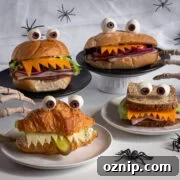 Four easy spooky Halloween sandwiches.