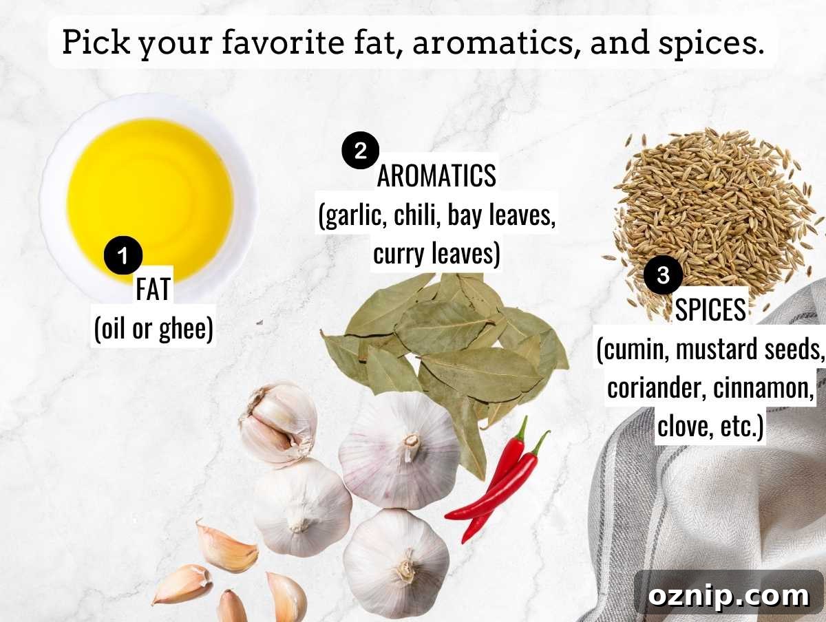 Ingredients for tadka