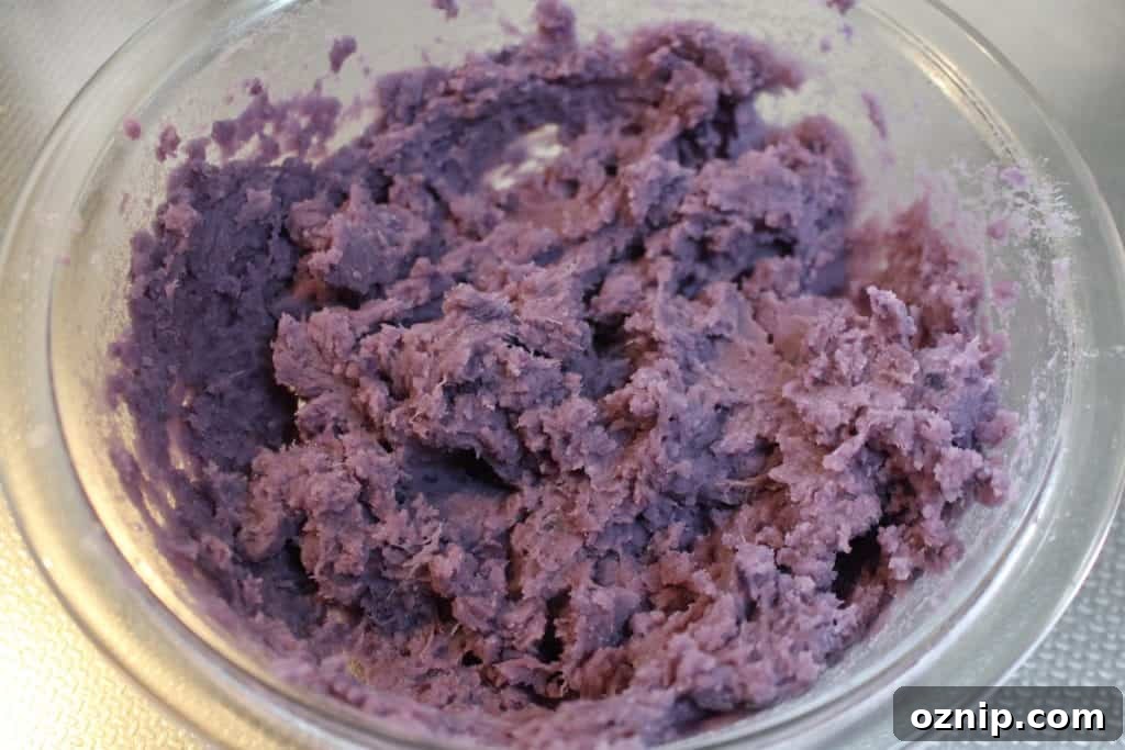 Mashed purple sweet potatoes