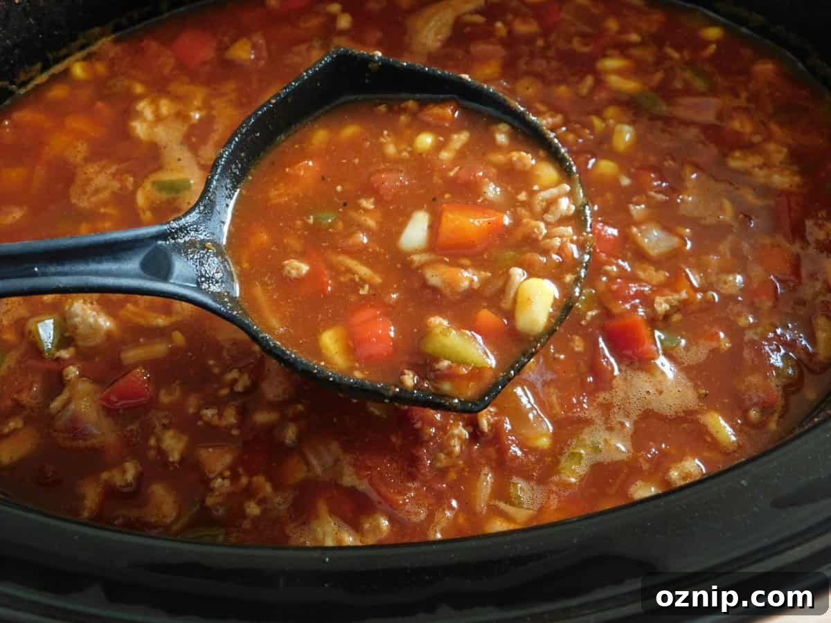Serving of taco soup