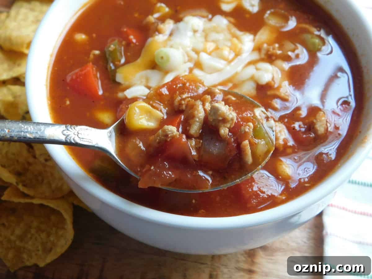 Final bowl of taco soup