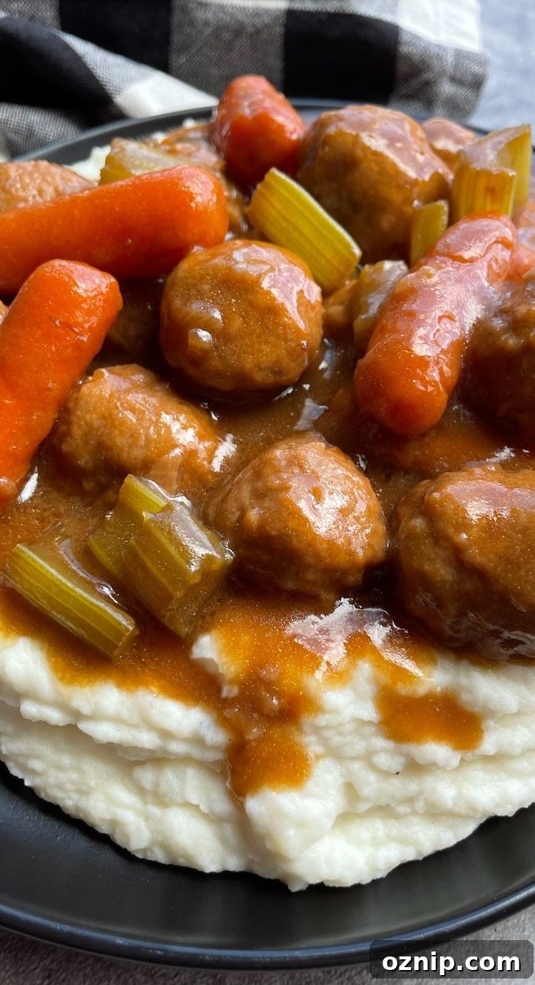 Savory Meatball Pot Roast Recipe 12 Frozen Meatball Pot Roast made with carrots and celery. A yummy main dish for dinner your picky family will love.