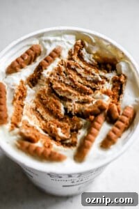 Top down view of the viral 2 ingredient japanese cheesecake in a yogurt tub.