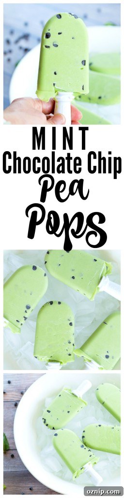 Mint Chocolate Chip Pea Pops on a plate