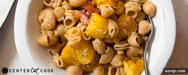pasta with acorn squash bacon 1