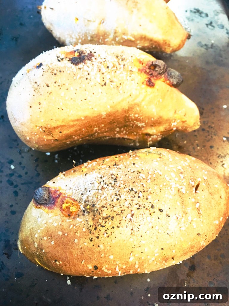 Roasted before cutting