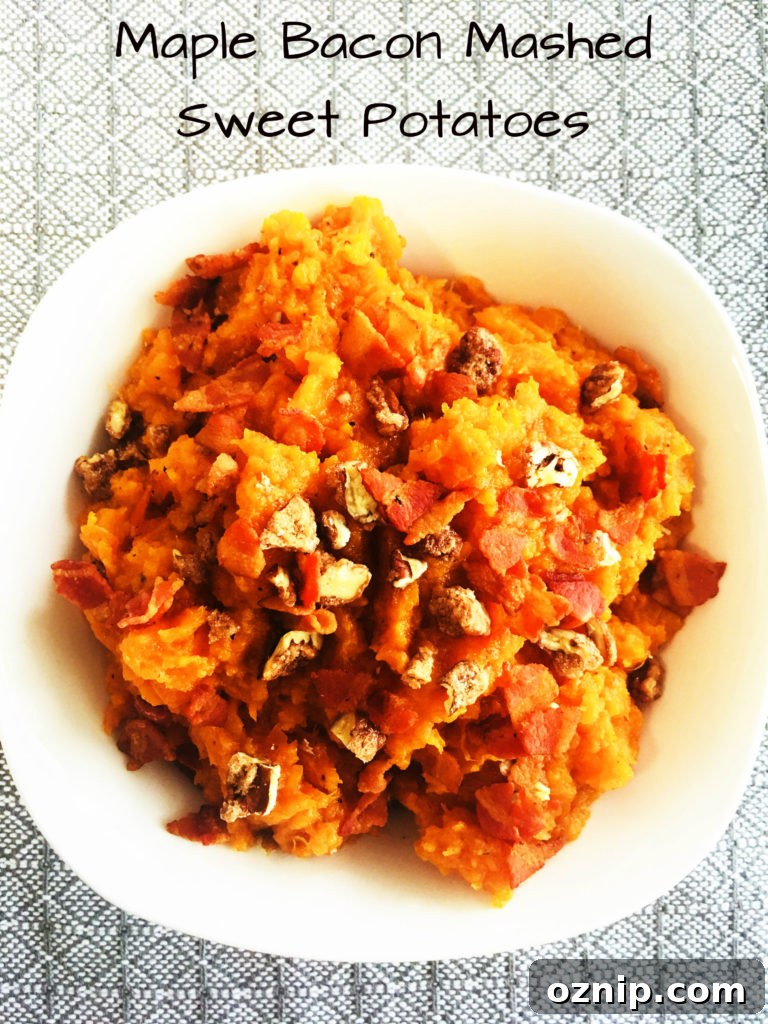 Maple Bacon Mashed Sweet Potatoes