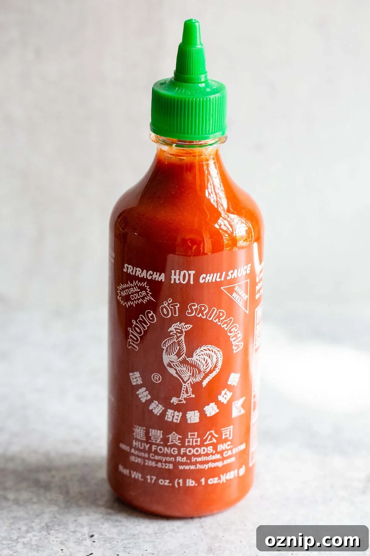 Bottle of sriracha.