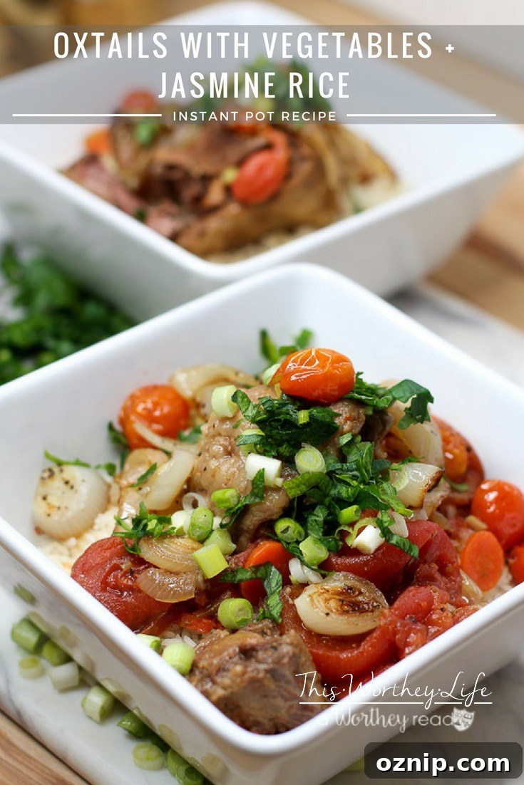 Instant Pot Oxtails with Vegetables and Jasmine Rice 7 Oxtails with vegetables and jasmine rice served as a hearty dinner