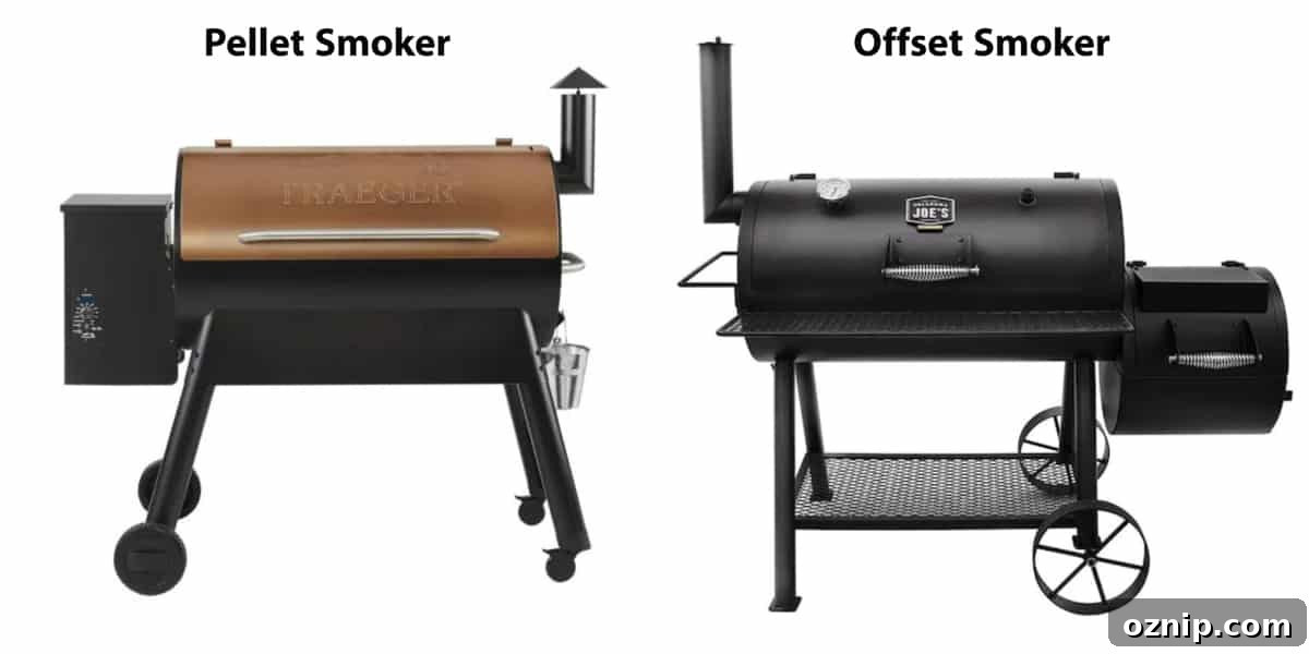 Ultra Tender Burnt Ends from Chuck Roast 5 a pellet smoker next to an offset smoker