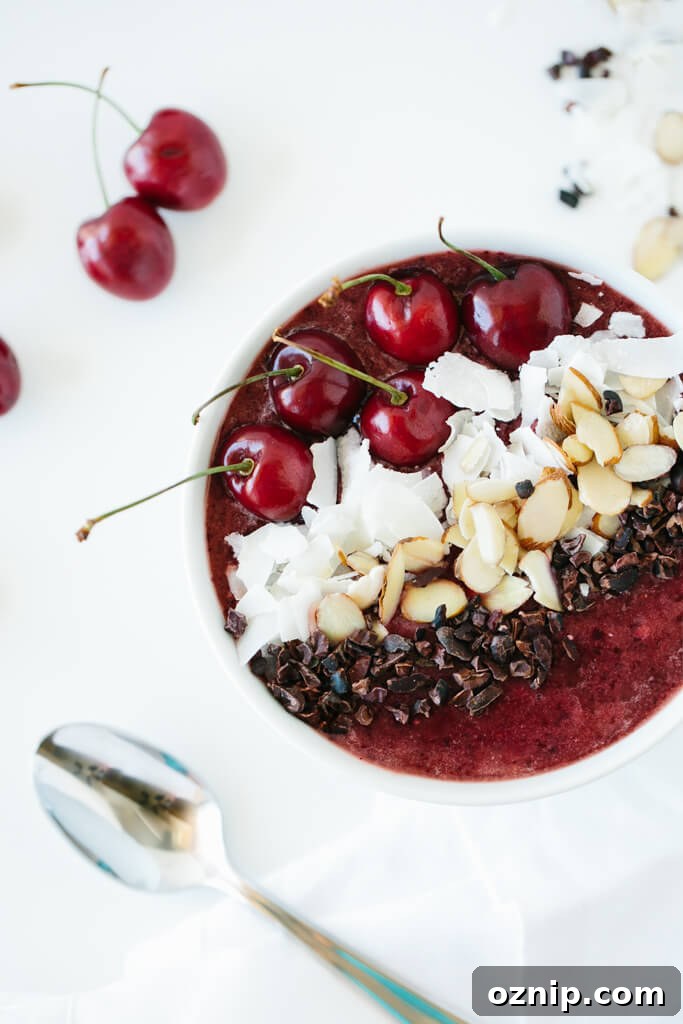 5 Smoothie Bowl Recipes You'll Make Again and Again 6 (gluten-free) Dark Cherry Smoothie Bowl