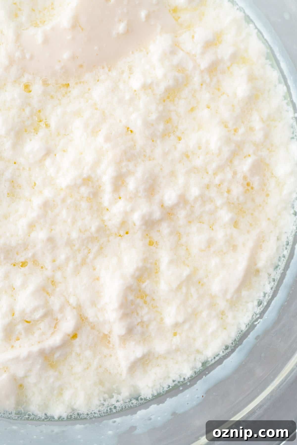 Is Your Buttermilk Spoiled? How to Spot the Signs 6 bad curdled buttermilk showing large lumps in glass bowl.