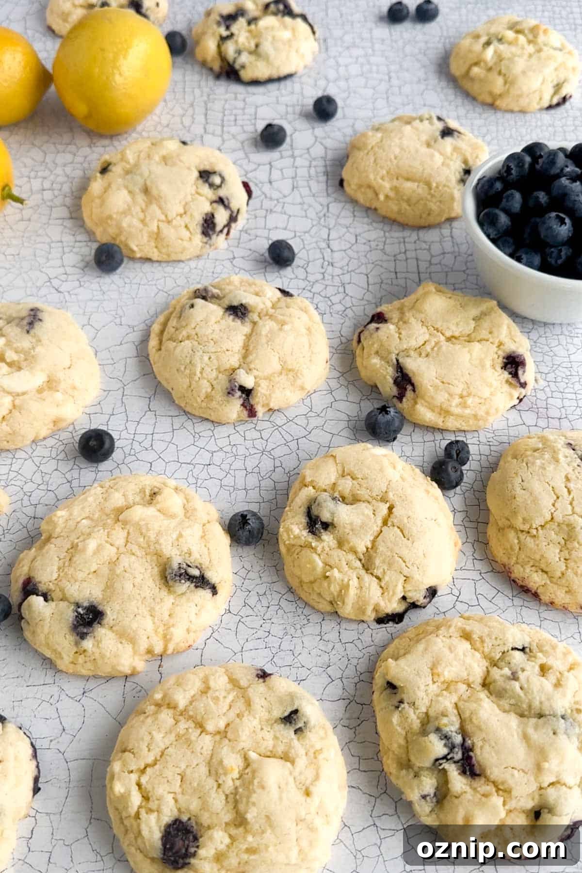 lemon blueberry cookies on a table.