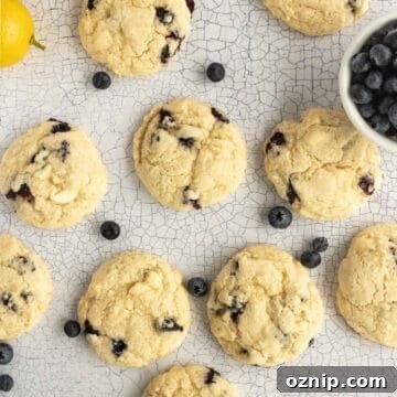 lemon blueberry cookies on a counter.
