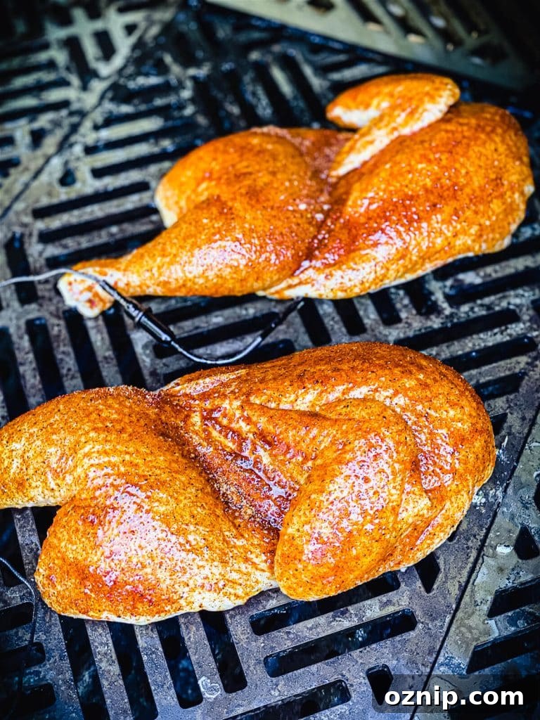 How to Grill Half Chicken for Juicy, Crispy Skin 5 chicken halves on a gas grill