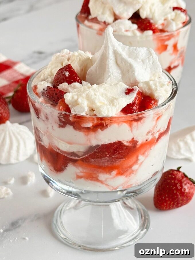 Classic Eton Mess with Strawberries and Meringue 2 Eton Mess on a plate