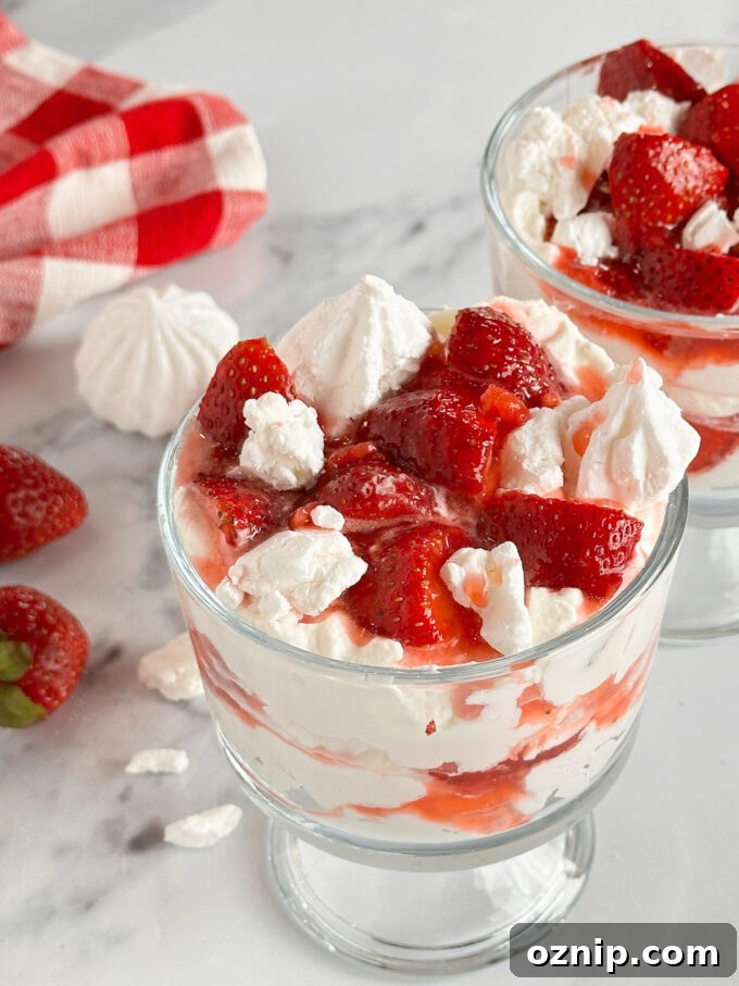 Classic Eton Mess with Strawberries and Meringue 8 Eton Mess served