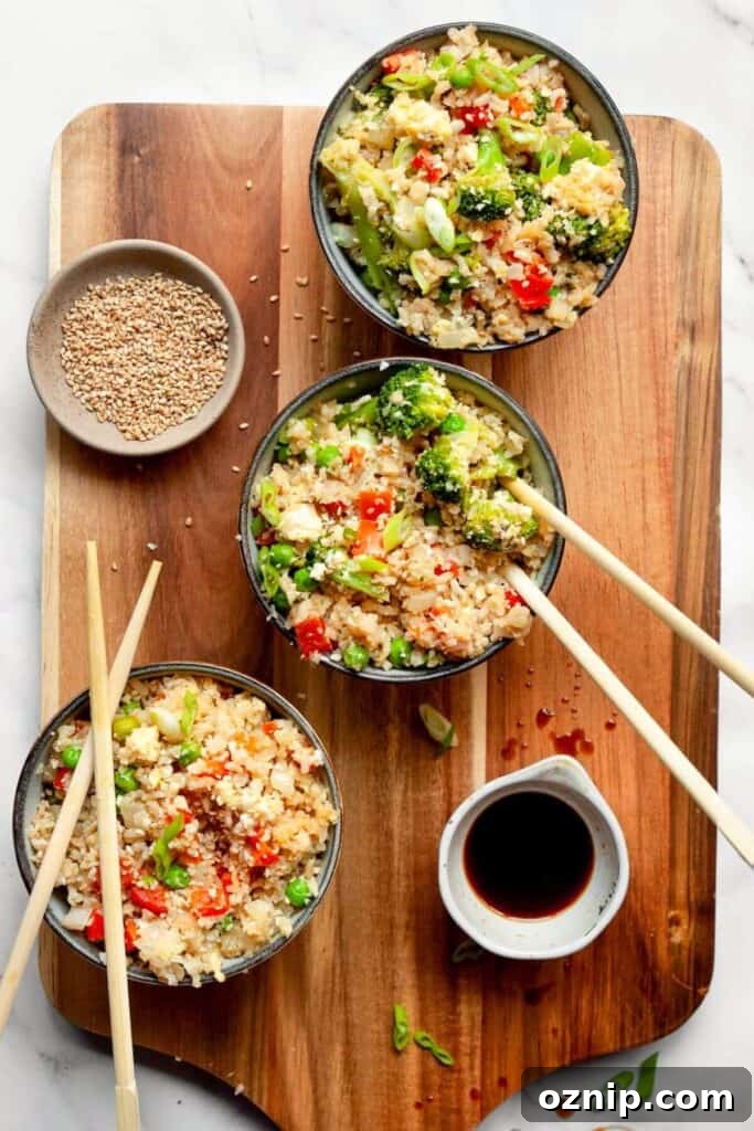 healthy fried rice in small serving bowls
