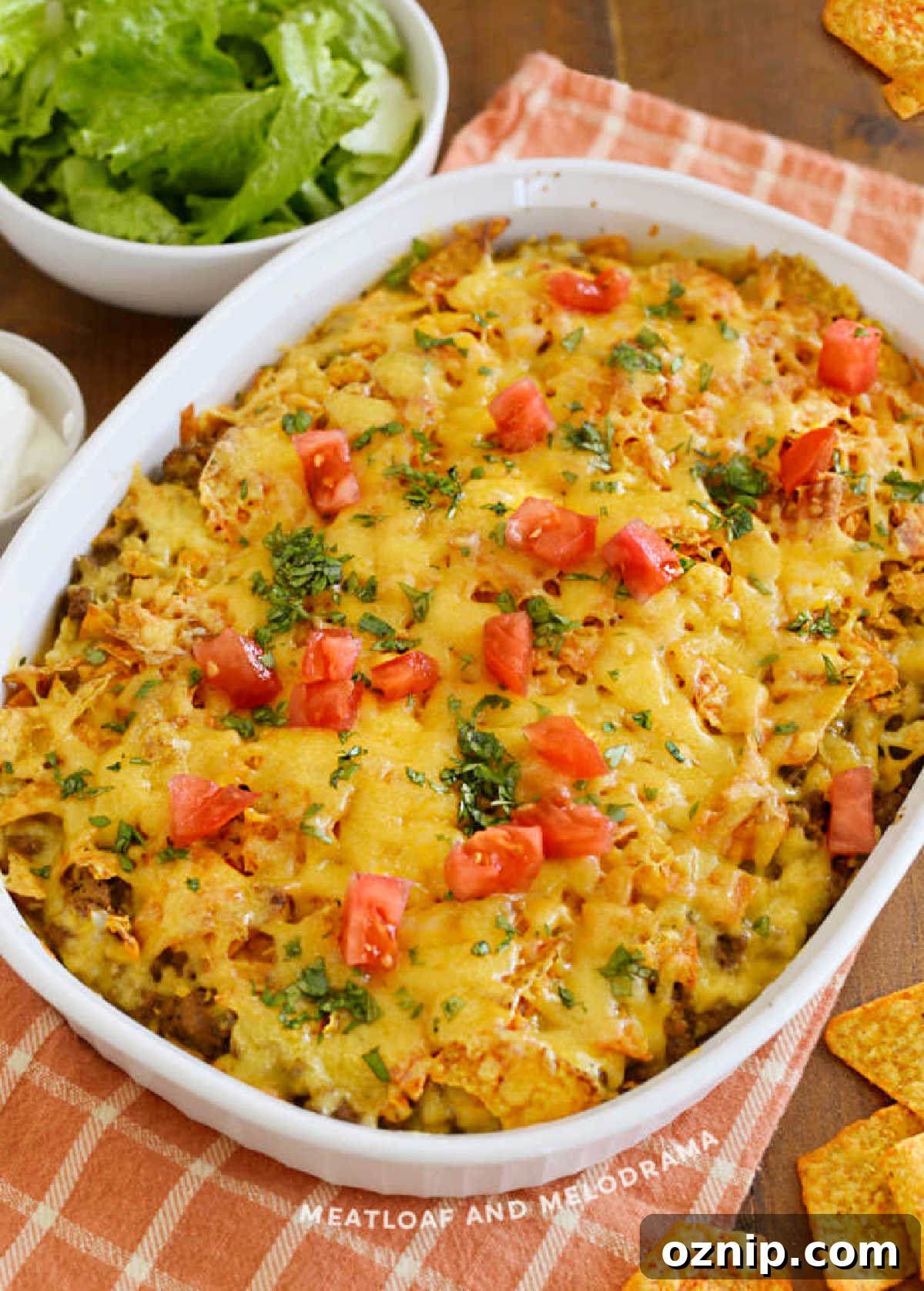 Cheesy Doritos and Ground Beef Casserole 2 doritos casserole with ground beef, cheese, tomatoes and cilantro