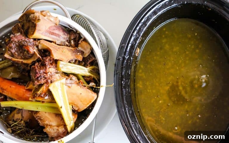 Removing solids from slow cooker.