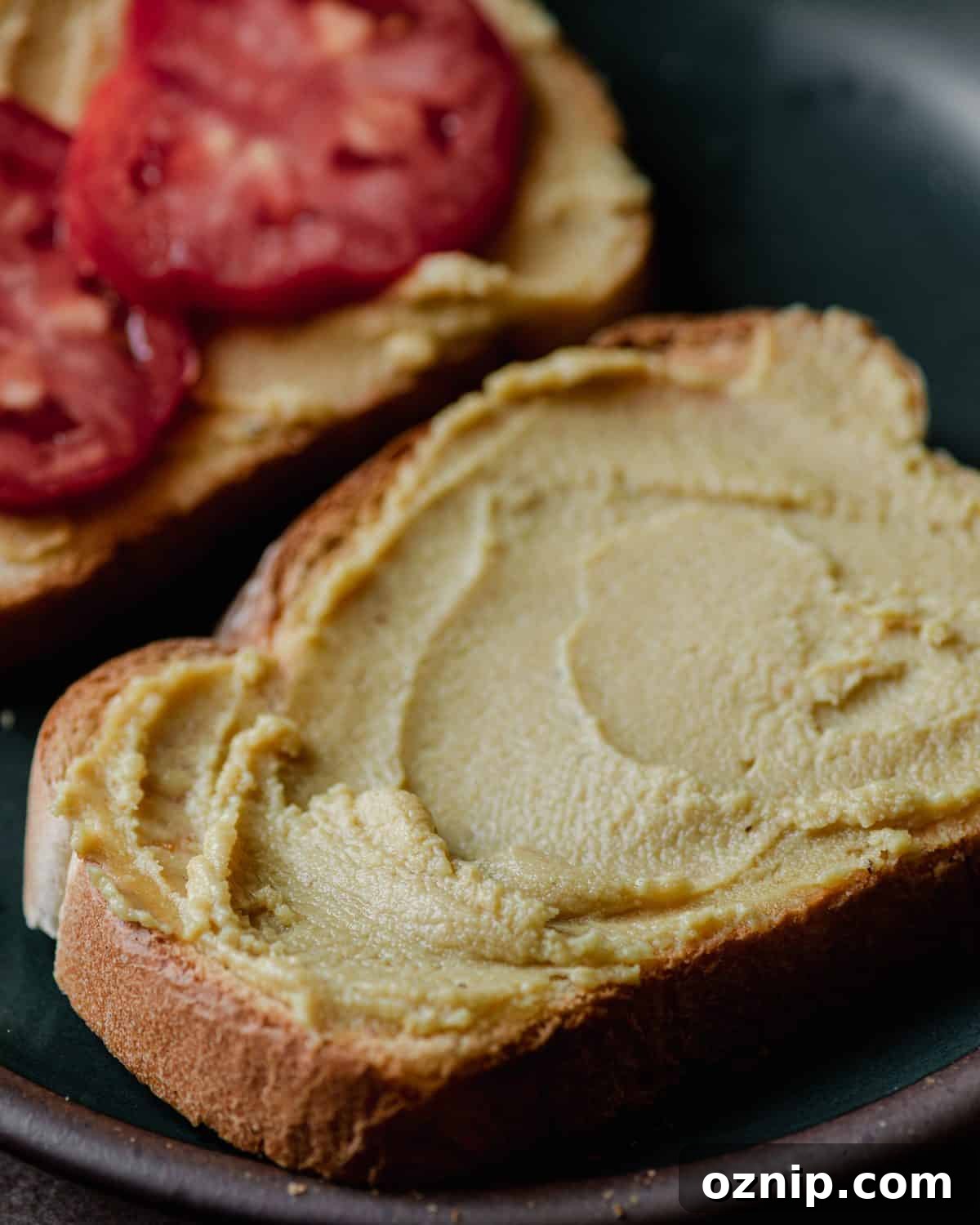cashew cheese spread onto bread