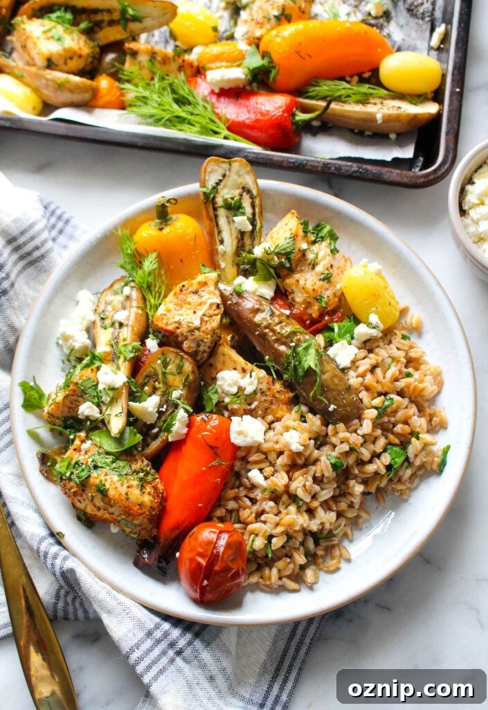 Mediterranean Sheet Pan Chicken with Roasted Eggplant 2 Mediterranean Sheet Pan Eggplant and Chicken