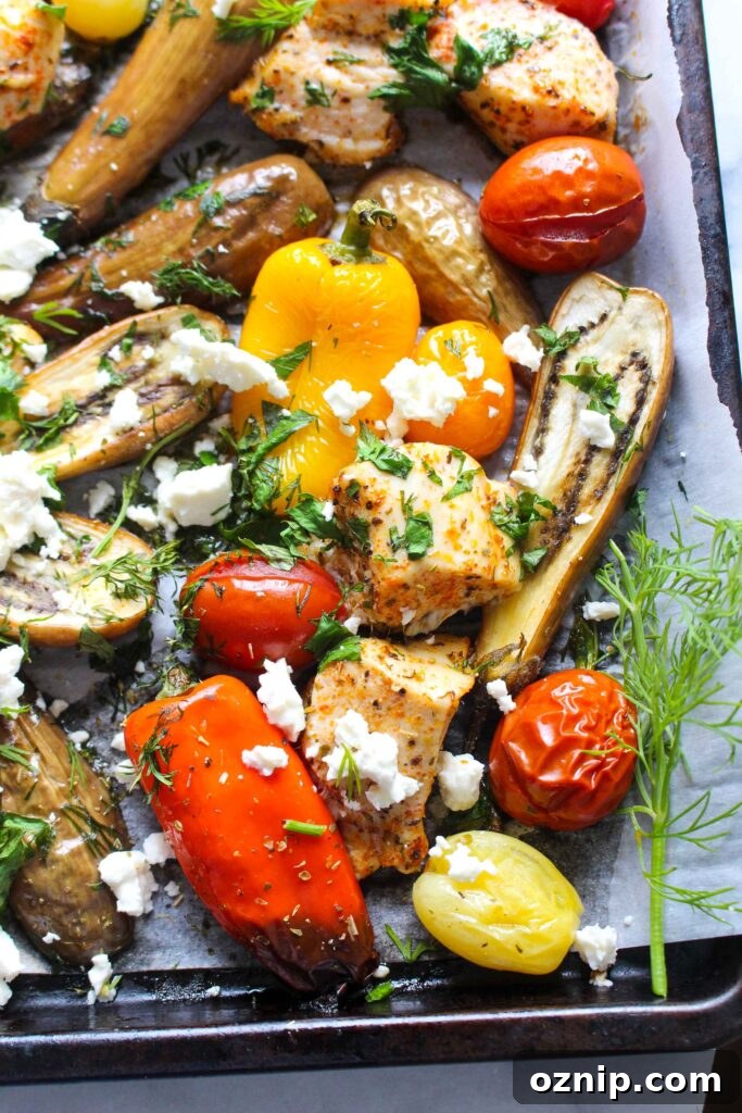 Mediterranean Sheet Pan Chicken with Roasted Eggplant 4 Mediterranean Sheet Pan Eggplant and Chicken