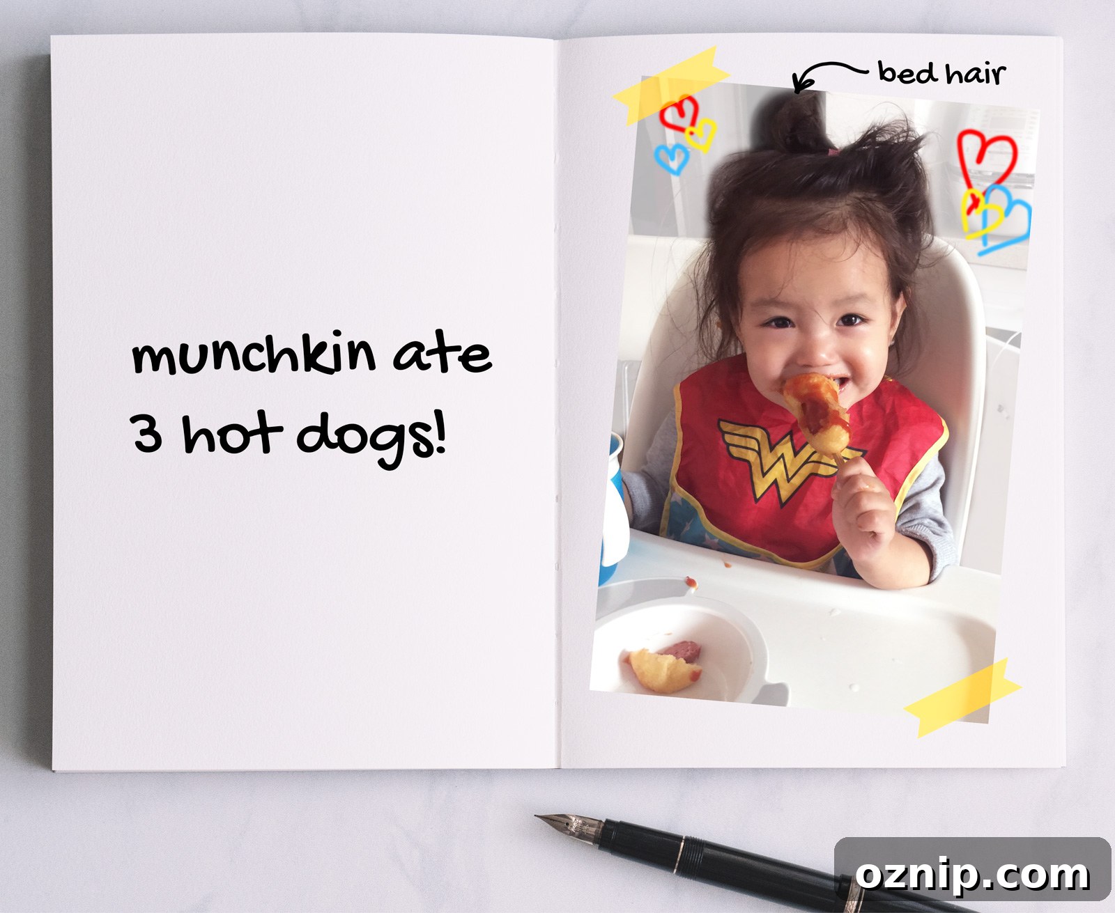 Classic Hot Dog on a Stick Recipe - Childhood Favorite 4 munchkin eating hot dog