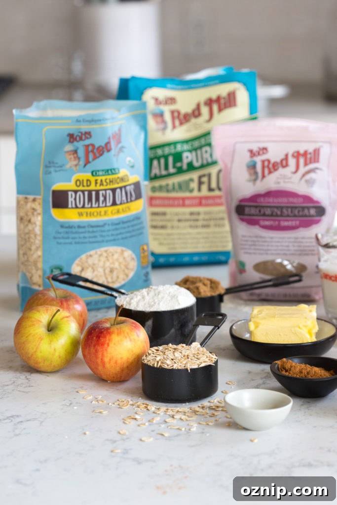 Apple Cider Oat Streusel Muffins ingredients