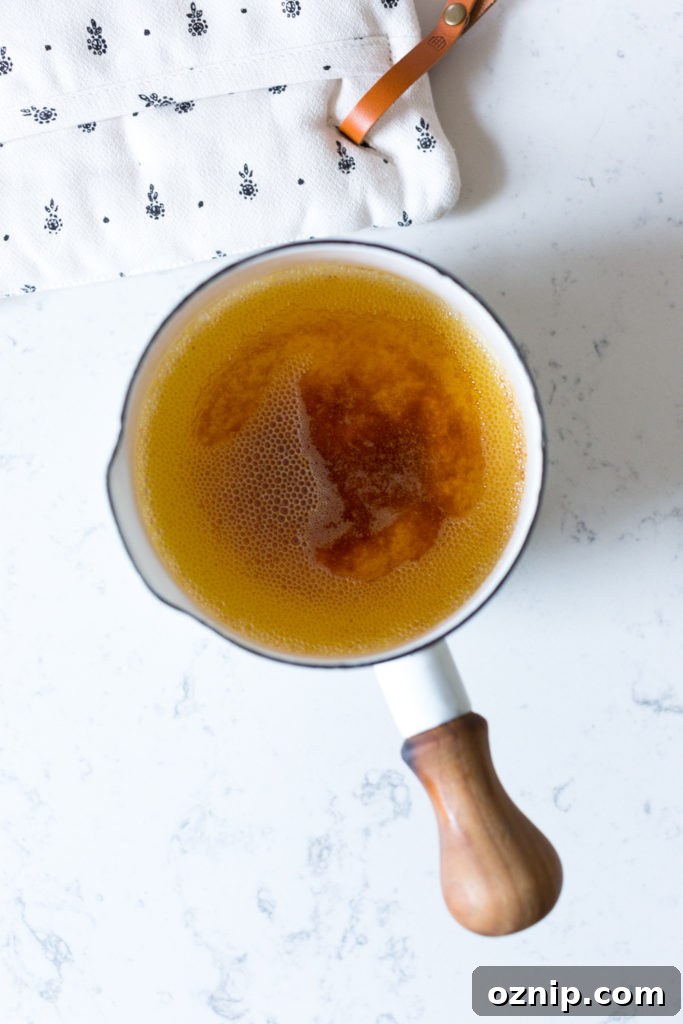 Browned butter for Apple Cider Muffins